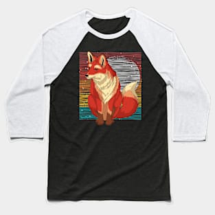 Nature Forest Animal Lover Wildlife Retro Fox Baseball T-Shirt